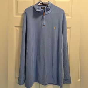 Polo Ralph Lauren Light Blue Quarter Zip Pullover Size XXL